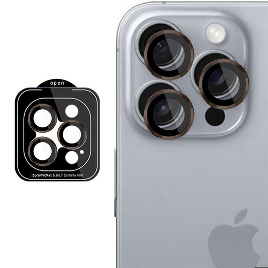 Pellicola protettiva per fotocamera posteriore 3MK Protection Pro per Apple iPhone 16 Pro Max / 16 Pro, Vetro temperato, Marrone