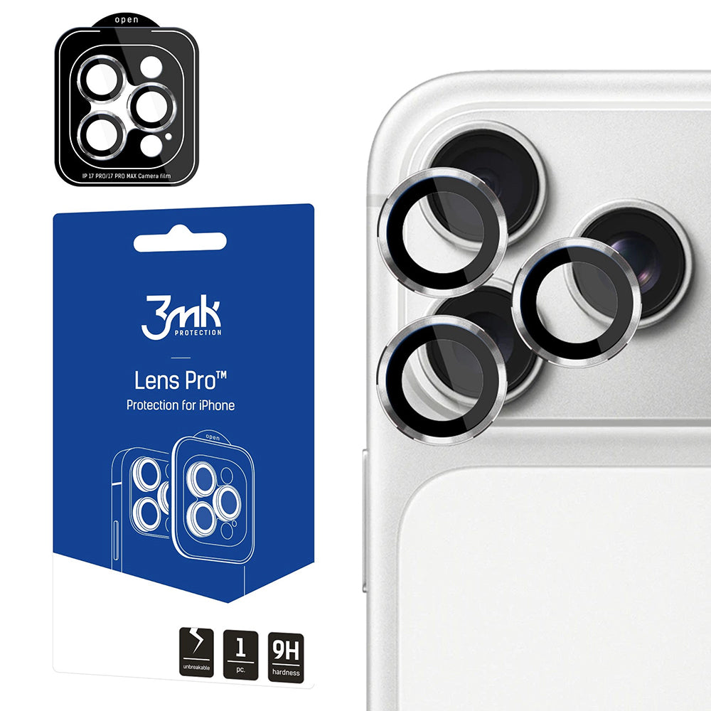 3MK Protection Pro Rear Camera Protective Film for Apple iPhone 18 Pro / 18 Pro Max, Tempered Glass, Silver