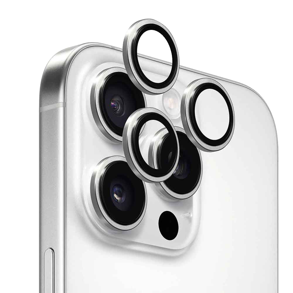 Pellicola protettiva per fotocamera posteriore Anank AR per Apple iPhone 16 Pro Max / 16 Pro, Vetro temperato, Argento