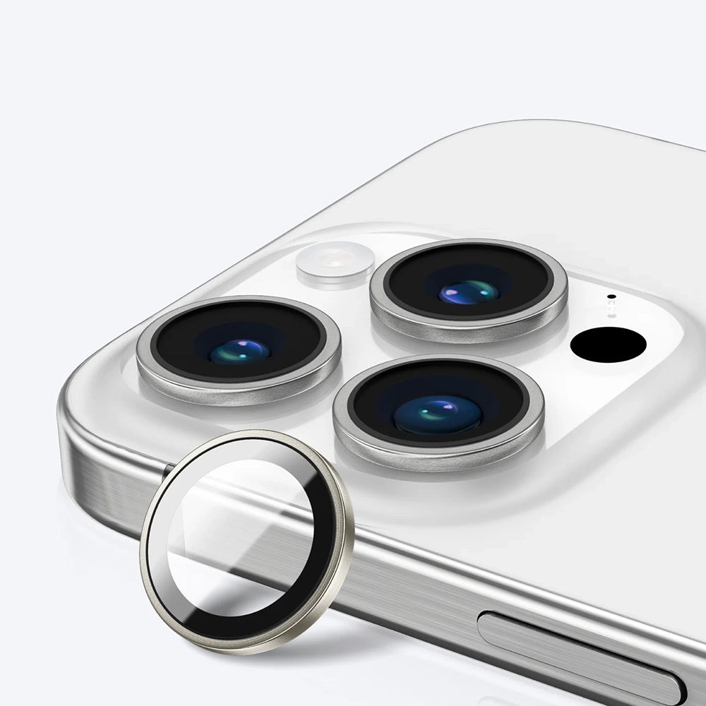 Pellicola protettiva per fotocamera posteriore Anank AR per Apple iPhone 16 Pro Max / 16 Pro, Vetro temperato, Argento