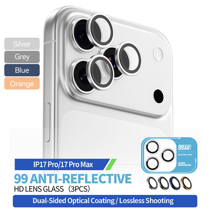 Pellicola protettiva Blueo 99 Anti-Riflettente HD per Camera Posteriore per Apple iPhone 17 Pro Max / 17 Pro, Vetro Temperato, Argento