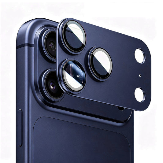 Pellicola protettiva per fotocamera posteriore Blueo Integrated Metal per Apple iPhone 17 Pro, vetro temperato, blu scuro
