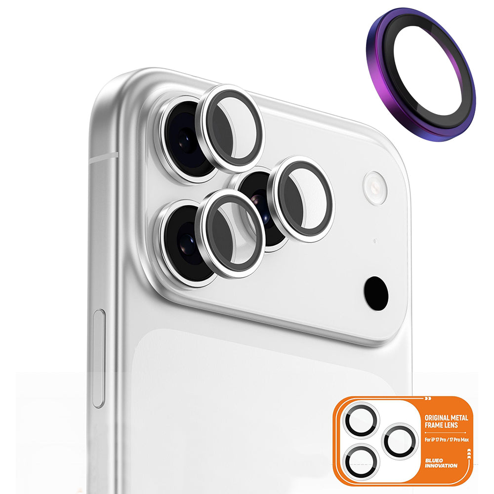 Pellicola Protettiva Posteriore Blueo Metal Frame per Apple iPhone 17 Pro Max / 17 Pro, Vetro Temperato, Multicolore