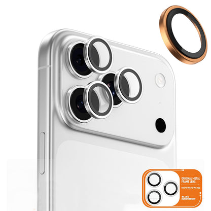 Pellicola Protettiva Posteriore Blueo Metal Frame per Apple iPhone 17 Pro Max / 17 Pro, Vetro Temperato, Arancione