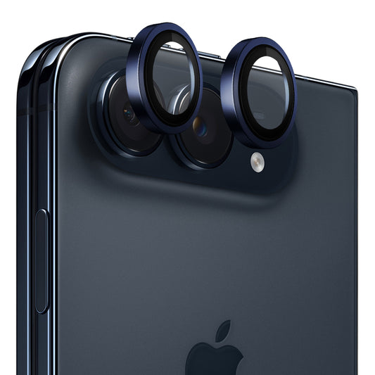 Pellicola protettiva per fotocamera posteriore Blueo Metal Frame per Apple iPhone Duo, vetro temperato, blu