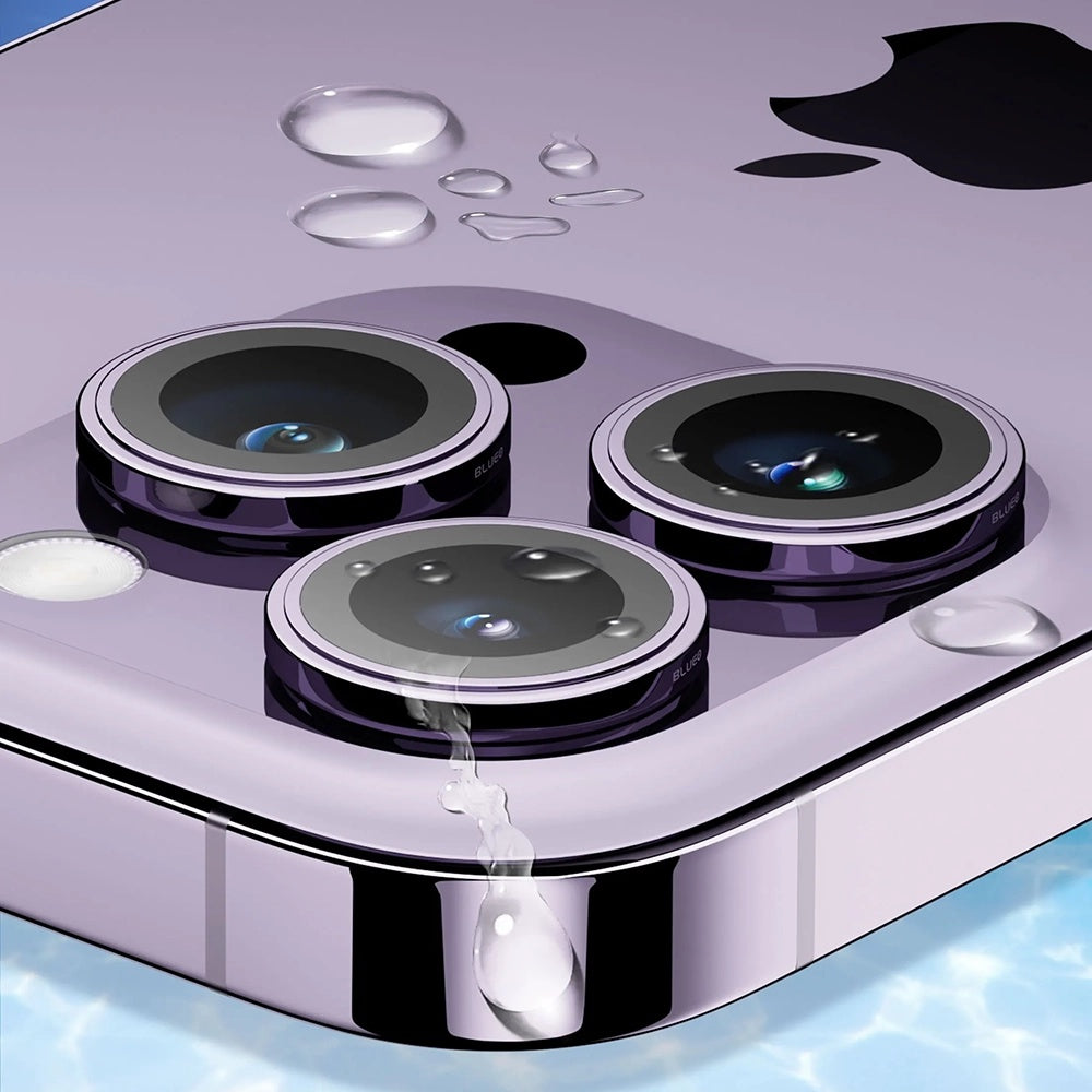 Pellicola protettiva per fotocamera posteriore Blueo Sapphire Crystal per Apple iPhone 14 Pro Max / 14 Pro, vetro temperato, viola