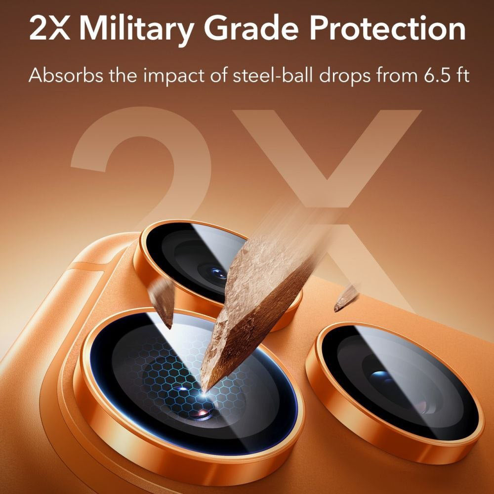 Pellicola Protettiva Posteriore ESR Armorite per Apple iPhone 14 Pro, Vetro Temperato, Arancione