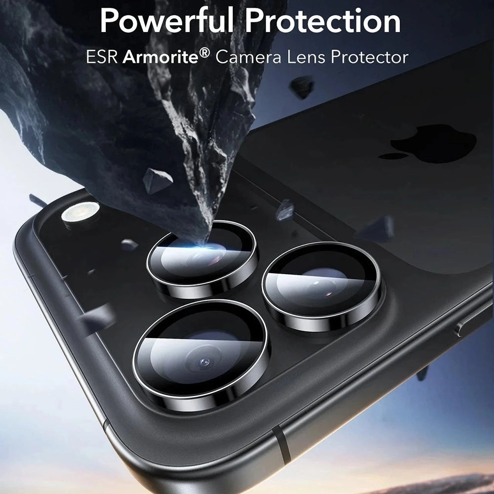 Pellicola protettiva per fotocamera posteriore ESR Armorite per Apple iPhone 18 Pro / 18 Pro max, vetro temperato, nero