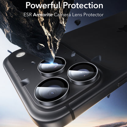 Pellicola protettiva per fotocamera posteriore ESR Armorite per Apple iPhone 18 Pro / 18 Pro max, vetro temperato, set da 2 pezzi, nero