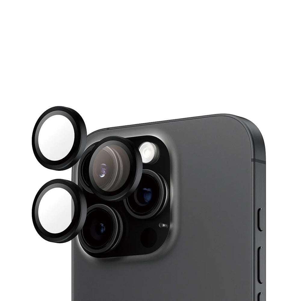 Pellicola protettiva per Fotocamera Posteriore PanzerGlass Hoops per Apple iPhone 16 Pro Max / 16 Pro, Vetro Temperato, Nero