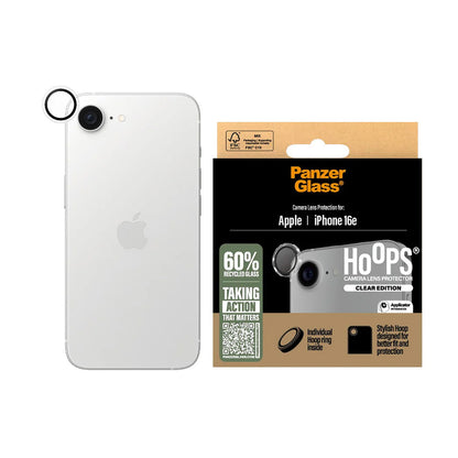 Pellicola protettiva per Fotocamera Posteriore PanzerGlass Hoops per Apple iPhone 16e, Vetro Temperato, Trasparente