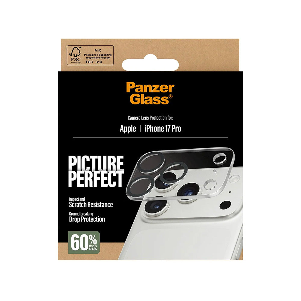 PanzerGlass PicturePerfect Back Camera Protection Film for Apple iPhone 17 Pro, Tempered Glass, Transparent