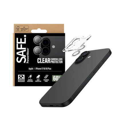 Pellicola Protettiva Posteriore PanzerGlass Safe per Apple iPhone 17 / 16 Plus / 16, Vetro Temperato, Trasparente