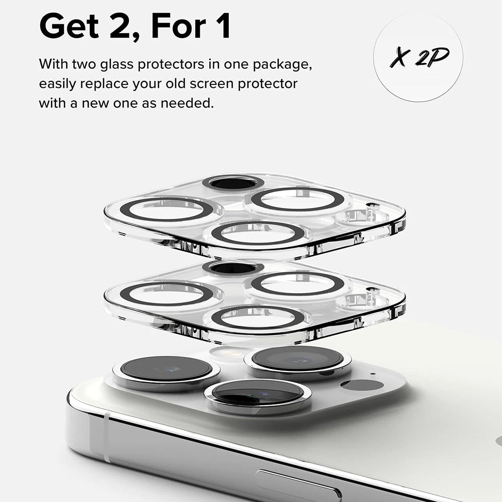 Pellicola Protettiva Posteriore Ringke per Apple iPhone 15 Pro Max, Vetro Temperato, Set 2 pezzi, Trasparente