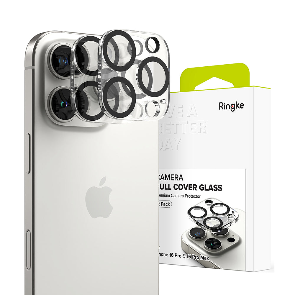 Pellicola Protettiva Posteriore Ringke per Apple iPhone 16 Pro Max / 16 Pro, Vetro Temperato, Set 2 pezzi, Trasparente