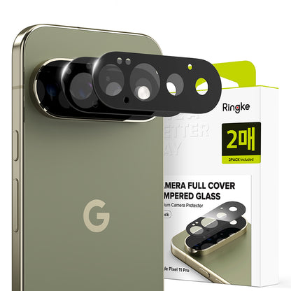 Pellicola protettiva per fotocamera posteriore Ringke per Google Pixel 11 Pro, vetro temperato, set da 2 pezzi, nero