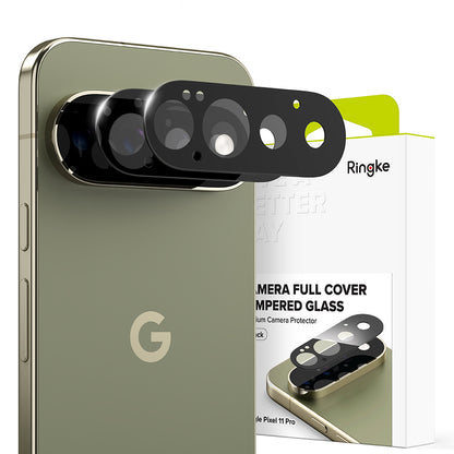 Pellicola protettiva per fotocamera posteriore Ringke per Google Pixel 11 Pro, vetro temperato, set da 2 pezzi, nero