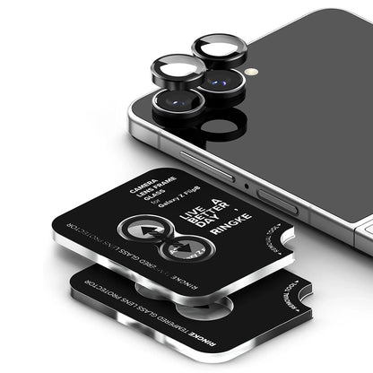 Pellicola protettiva per fotocamera posteriore Ringke per Samsung Galaxy Z Flip8 F776, vetro temperato, set da 2 pezzi, nero