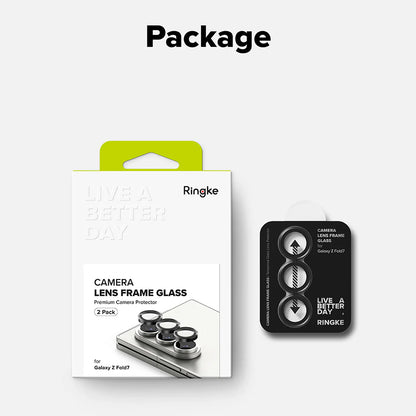 Pellicola Protettiva Posteriore Ringke per Samsung Galaxy Z Fold7 F966, Vetro Temperato, Set 2 pezzi, Nera