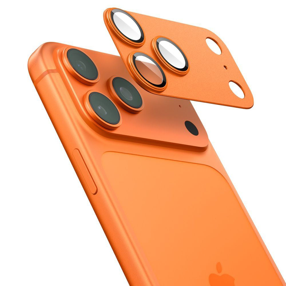 Spigen GlastR EZ FIT Optik Pro XL Rear Camera Protector for Apple iPhone 17 Pro, Tempered Glass, Set of 2 Pieces, Orange