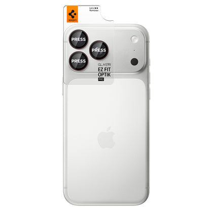 Pellicola protettiva per fotocamera posteriore Spigen GlastR EZ FIT Optik Pro per Apple iPhone 18 Pro / 18 Pro Max, vetro temperato, set da 2 pezzi, bordeaux AGL12044