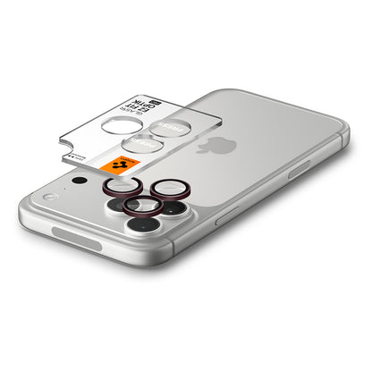 Pellicola protettiva per fotocamera posteriore Spigen GlastR EZ FIT Optik Pro per Apple iPhone 18 Pro / 18 Pro Max, vetro temperato, set da 2 pezzi, bordeaux AGL12044