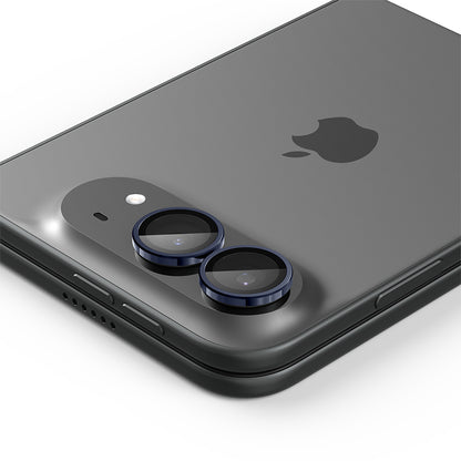 Pellicola protettiva per fotocamera posteriore Spigen GlastR EZ FIT Optik Pro per Apple iPhone Duo, vetro temperato, set da 2 pezzi, blu navy AGL12011