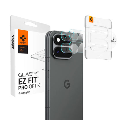 Pellicola protettiva per fotocamera posteriore Spigen GlastR EZ FIT Optik Pro per Google Pixel 11 Pro Fold, vetro temperato, set da 2 pezzi, trasparente AGL11491
