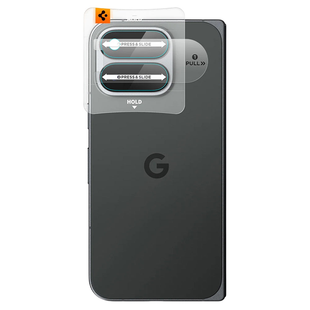Pellicola protettiva per fotocamera posteriore Spigen GlastR EZ FIT Optik Pro per Google Pixel 11 Pro Fold, vetro temperato, set da 2 pezzi, trasparente AGL11491