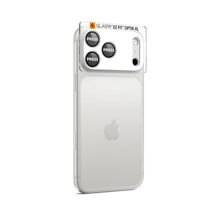 Spigen GlastR EZ FIT Optik Pro XL Rear Camera Protector for Apple iPhone 17 Pro Max, Tempered Glass, Silver