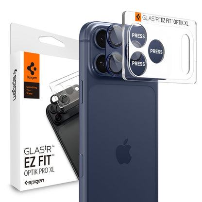 Pellicola Protettiva Posteriore Spigen GlastR EZ FIT Optik Pro XL per Apple iPhone 17 Pro Max, Vetro Temperato, Blu AGL10651