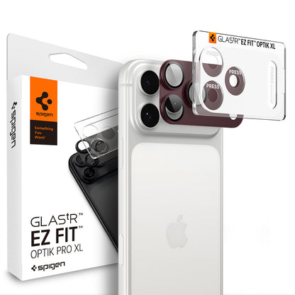 Pellicola protettiva per fotocamera posteriore Spigen GlastR EZ FIT Optik Pro XL per Apple iPhone 18 Pro Max, vetro temperato, bordeaux AGL12040