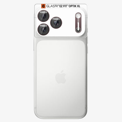 Pellicola protettiva per fotocamera posteriore Spigen GlastR EZ FIT Optik Pro XL per Apple iPhone 18 Pro Max, vetro temperato, bordeaux AGL12040