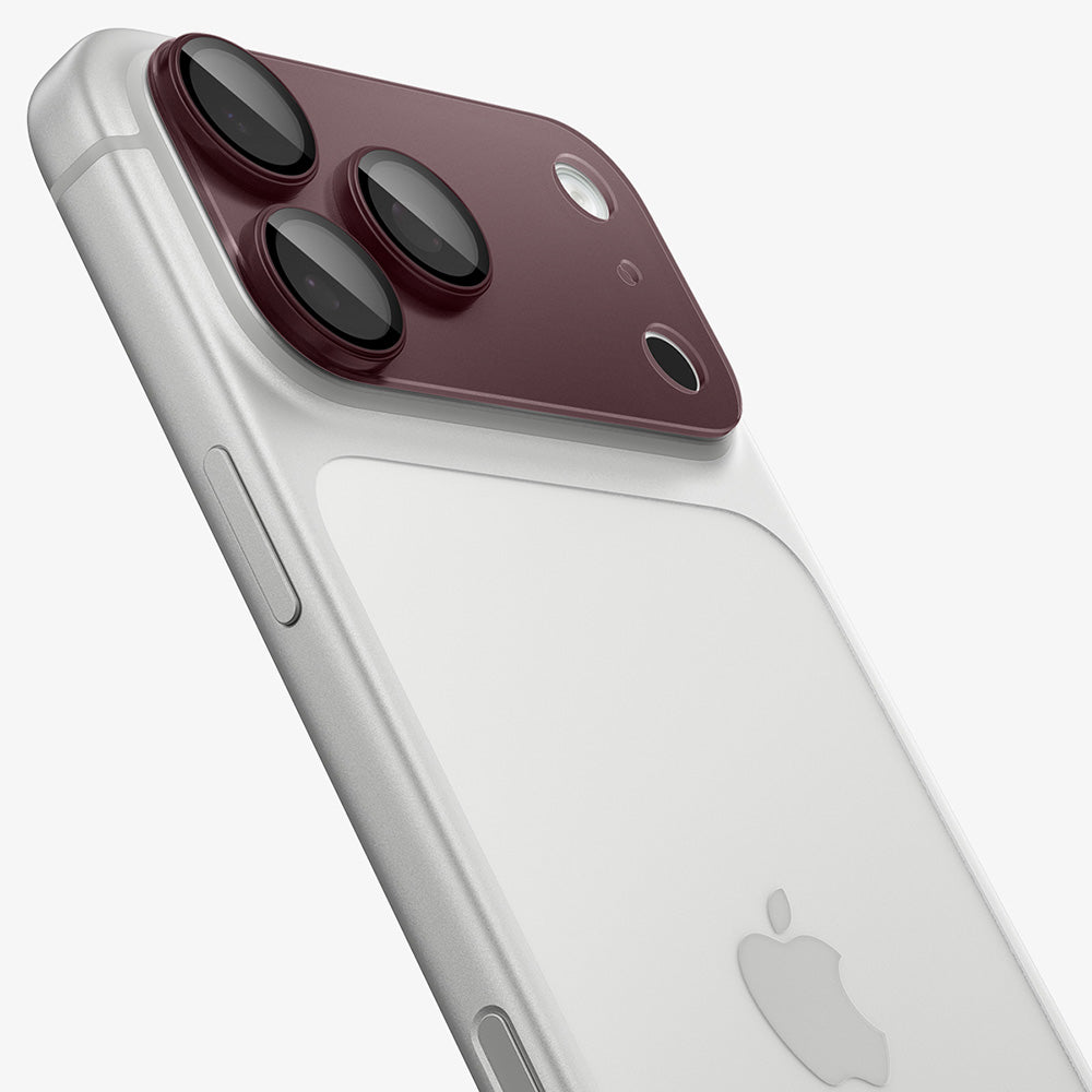 Pellicola protettiva per fotocamera posteriore Spigen GlastR EZ FIT Optik Pro XL per Apple iPhone 18 Pro Max, vetro temperato, bordeaux AGL12040
