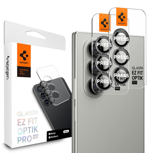 Pellicola Protettiva Posteriore Spigen GlastR EZ FIT Optik Pro HD per Samsung Galaxy Z Fold7 F966, Vetro Temperato, Set 2 pezzi, Nero AGL09581