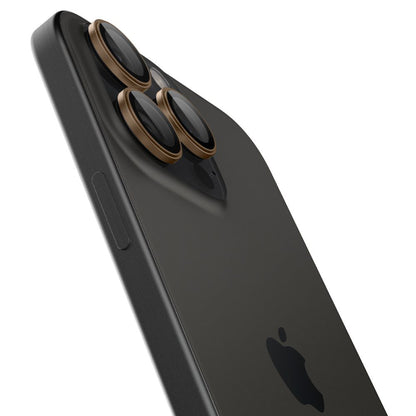 Pellicola protettiva per Fotocamera Posteriore Spigen GlastR EZ FIT Optik Pro per Apple iPhone 16 Pro, Vetro Temperato, Set 2 pezzi, Bronzo AGL08862