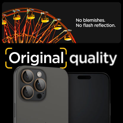 Pellicola protettiva per Fotocamera Posteriore Spigen GlastR EZ FIT Optik Pro per Apple iPhone 16 Pro, Vetro Temperato, Set 2 pezzi, Bronzo AGL08862