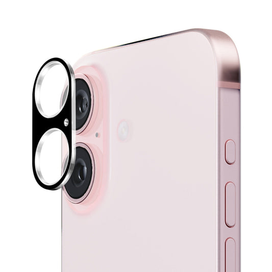 Pellicola protettiva per fotocamera posteriore Techsuit per Apple iPhone 16 Plus / 16, vetro temperato, nero