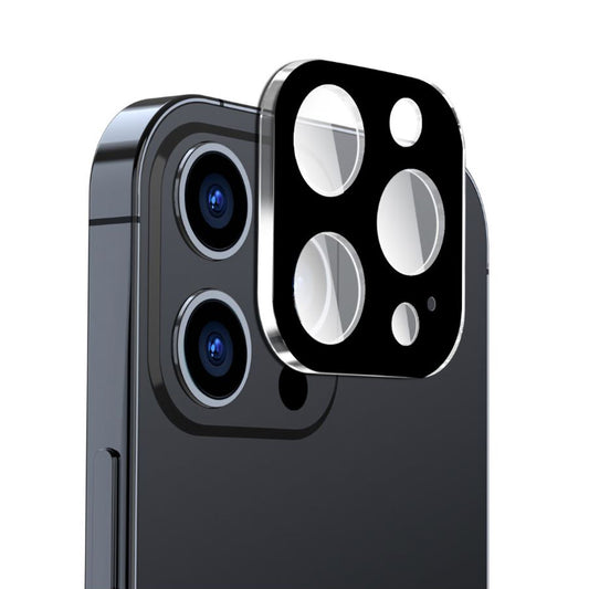 Pellicola protettiva per fotocamera posteriore Techsuit per Apple iPhone 16 Pro Max / 16 Pro, vetro temperato, nero