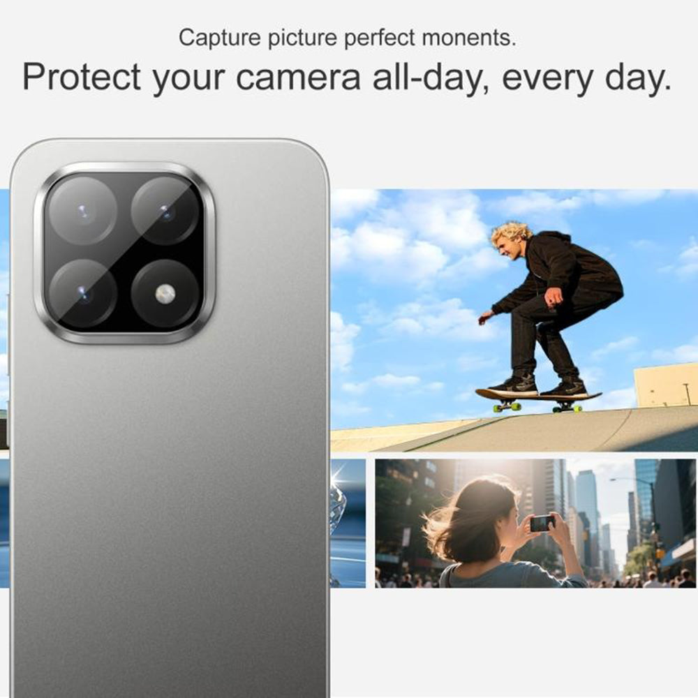 Pellicola protettiva per fotocamera posteriore Techsuit per Xiaomi 15T Pro, vetro temperato, nero