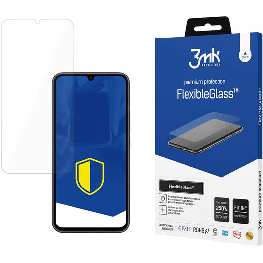 3MK FlexibleGlass Screen Protector per Samsung Galaxy A34 A346, vetro flessibile, colla completa 