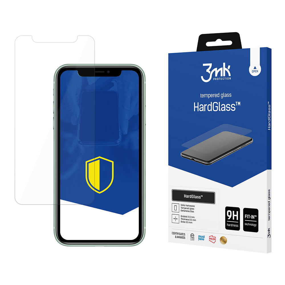 3MK HardGlass Screen Protector per Apple iPhone 11/XR, colla completa, 2.5D, 2.5D