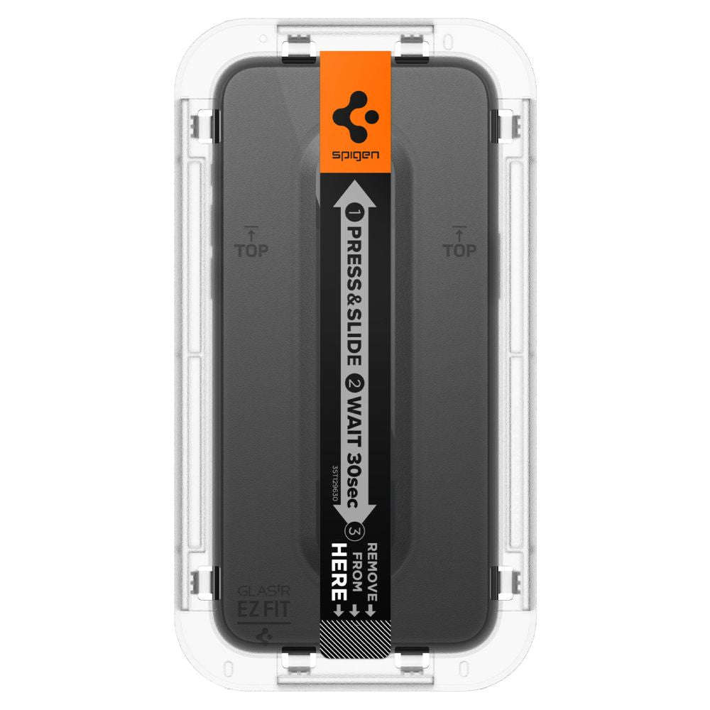 Spigen EZ FIT Pellicola protettiva per Apple iPhone 15 Pro Max, vetro schermato, colla completa, 2,5D, compatibile con la custodia, nero AGL06879 AGL06879 