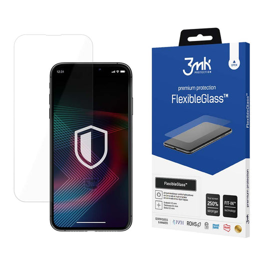 3MK FlexibleGlass Screen Protector per Apple iPhone 14 Plus / 14 Pro Max, vetro flessibile, colla totale 