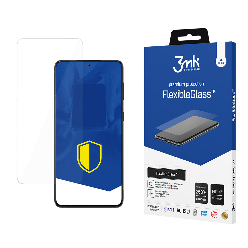 3MK FlexibleGlass Screen Protector per Samsung Galaxy S21 5G G991, vetro flessibile, colla completa