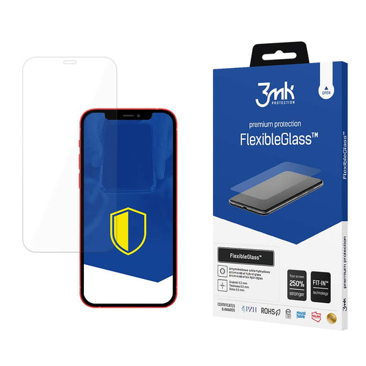 Pellicola protettiva per schermo 3MK FlexibleGlass per Apple iPhone 12 / 12 Pro, Vetro Flessibile, Colla Totale