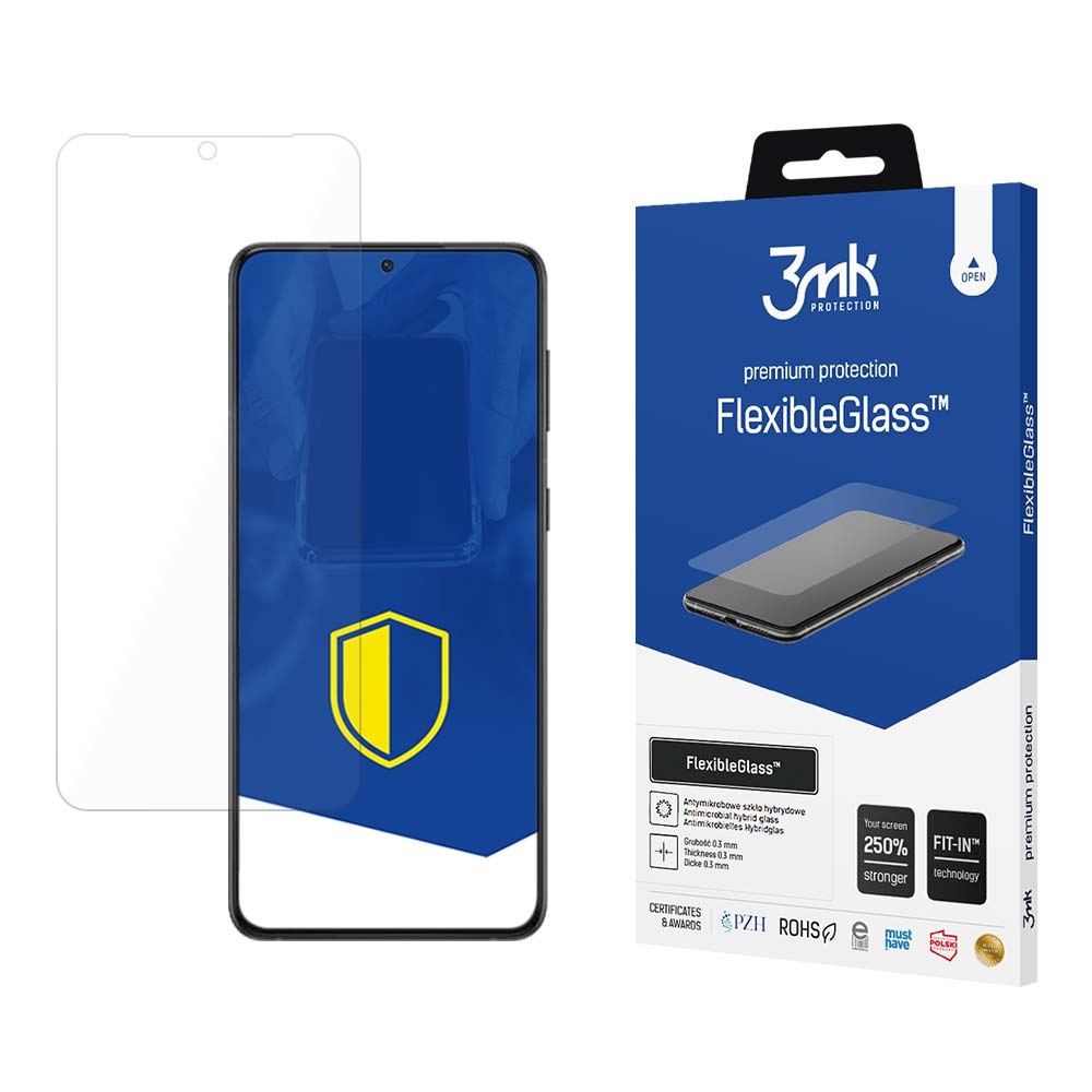 Protezione dello schermo 3MK FlexibleGlass per Samsung Galaxy S24 S921, vetro flessibile, colla completa 