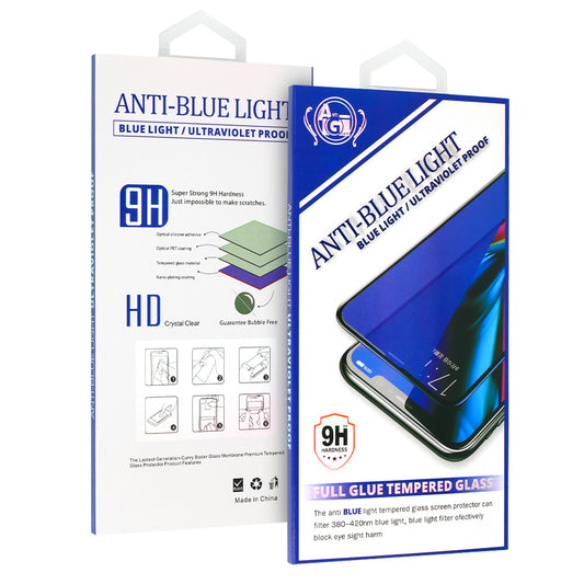 Protezione dello schermo OEM Anti Blue Light per Apple iPhone 11, vetro schermato, colla completa, nero