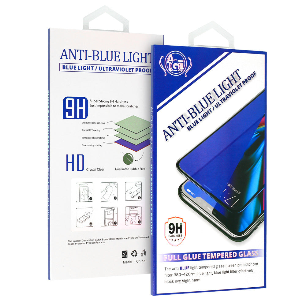 Proteggi schermo OEM Anti Blue Light per Apple iPhone 13 Pro / 13, vetro protetto, colla completa, nero