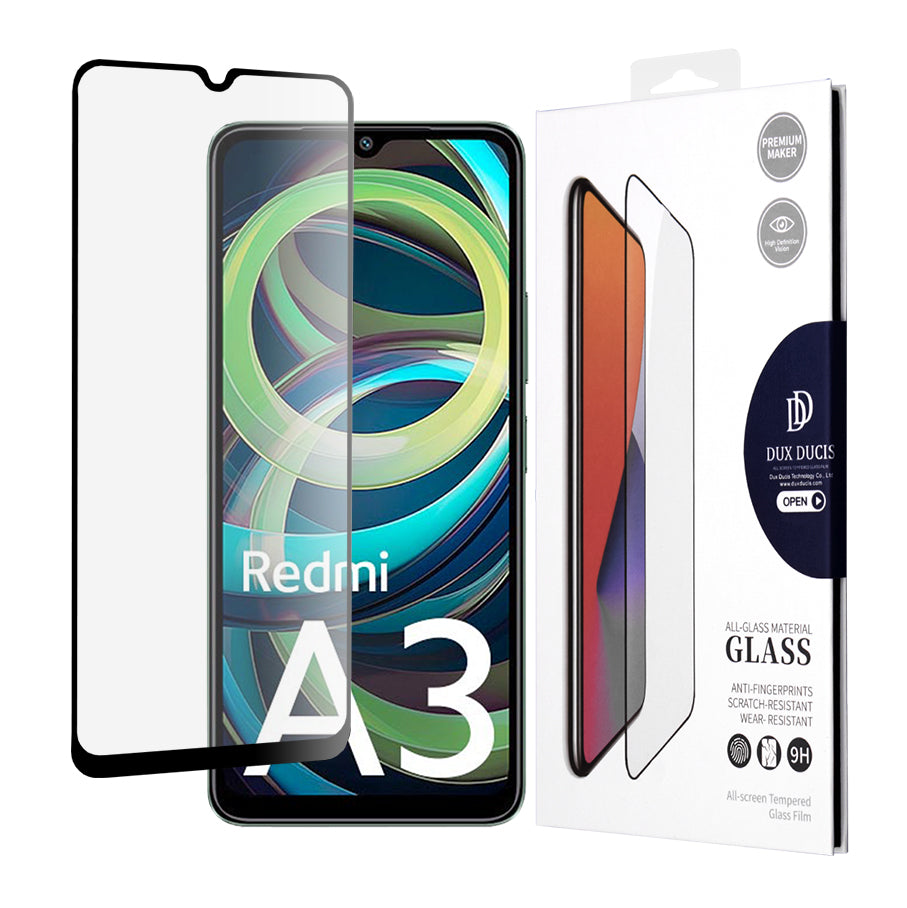 DUX DUCIS DUX DUCIS Pellicola protettiva per Xiaomi Redmi A3, vetro protettivo, colla per bordi, nero